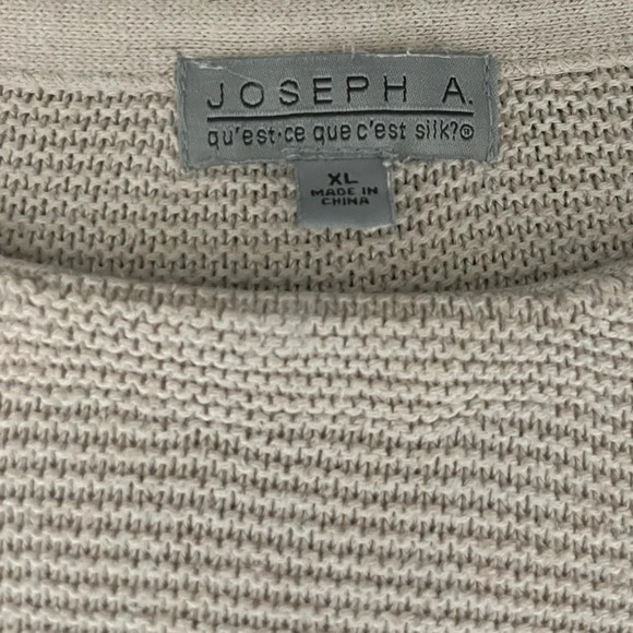 JOSEPH A Cream Color Knit Sweater XL - Picture 8 of 11